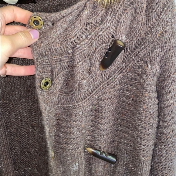 Old navy long wool sweater brown with hood - Picture 5 of 10